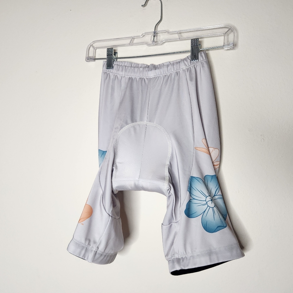 NWT Frelsi Cycling Womens Small Blue Floral Biking Shorts Padded